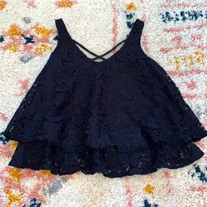 Decree black lace tank